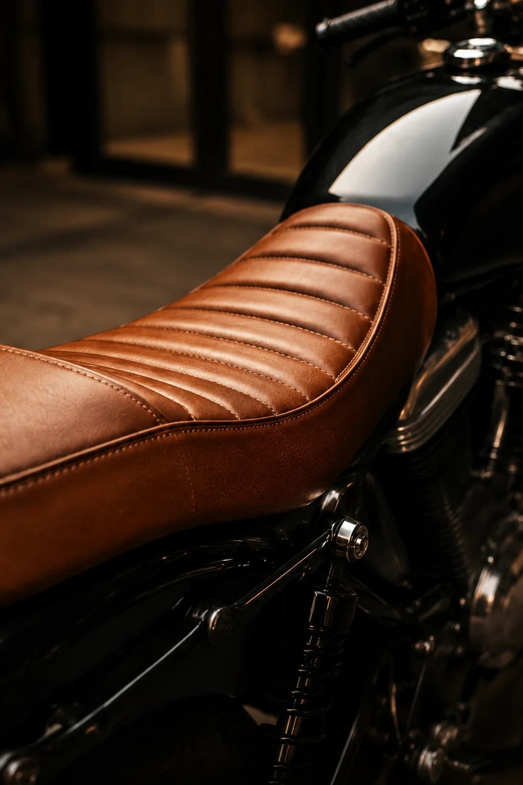 Selle moto sur mesure en cuir cousue main, sellerie moto dans le Var